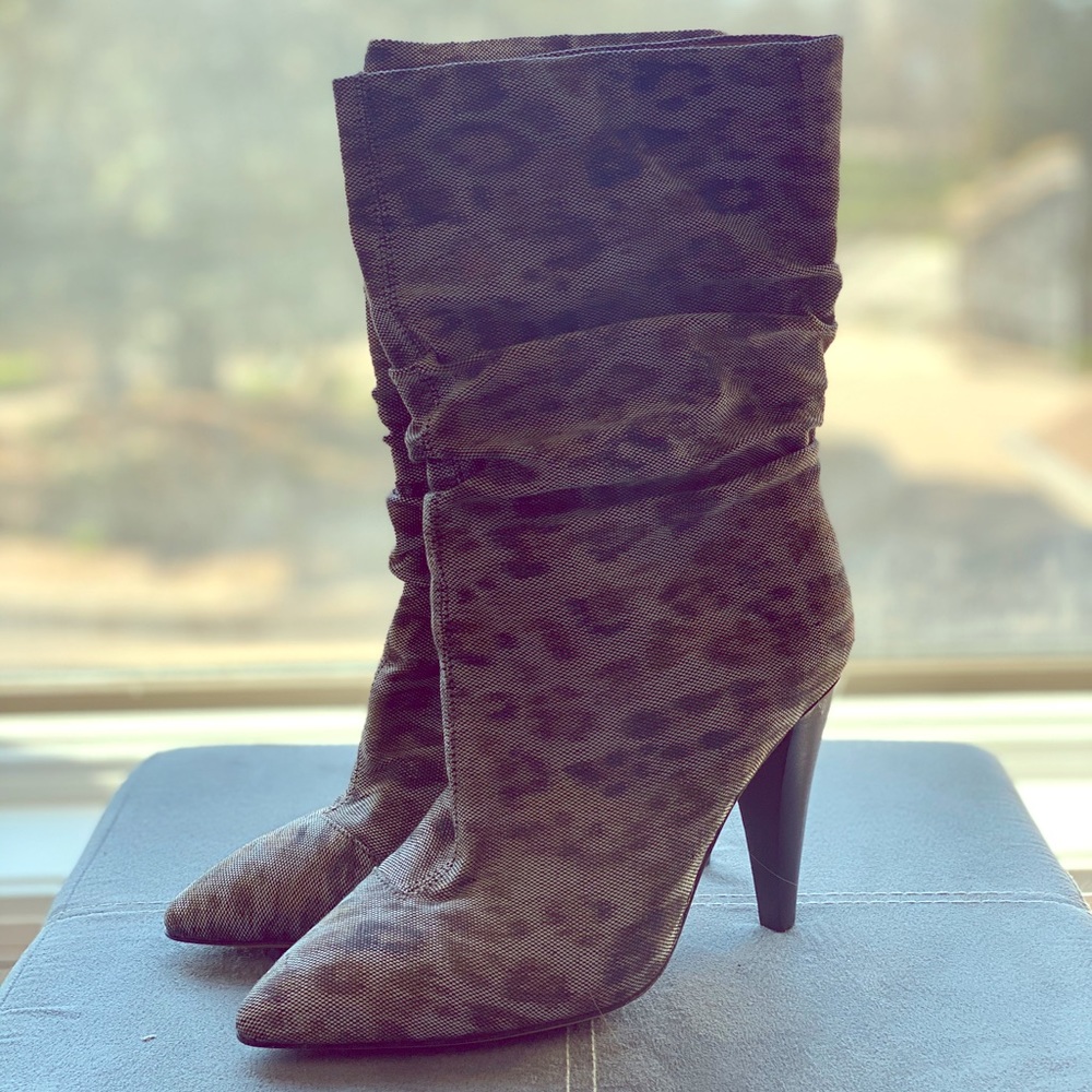 Iro canvas animal print boots. Size 38